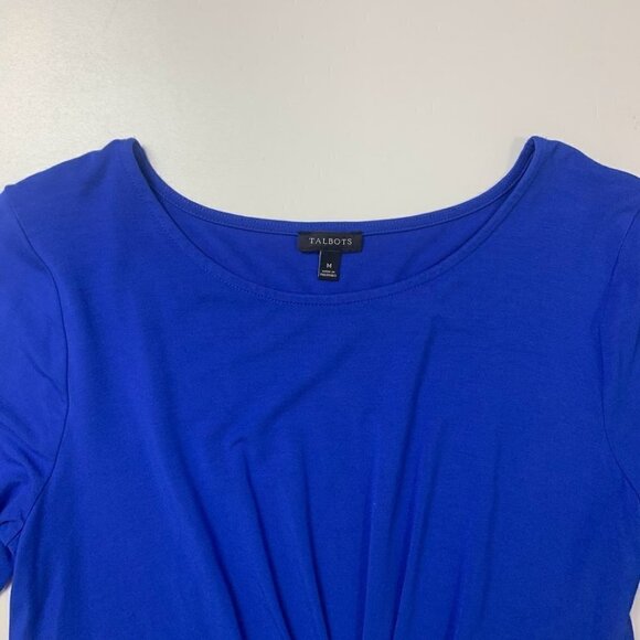 Talbots Cobalt Dress Blue 3/4 Sleeve A Line Pleated Waist Career Stretch Classic - Picture 6 of 9
